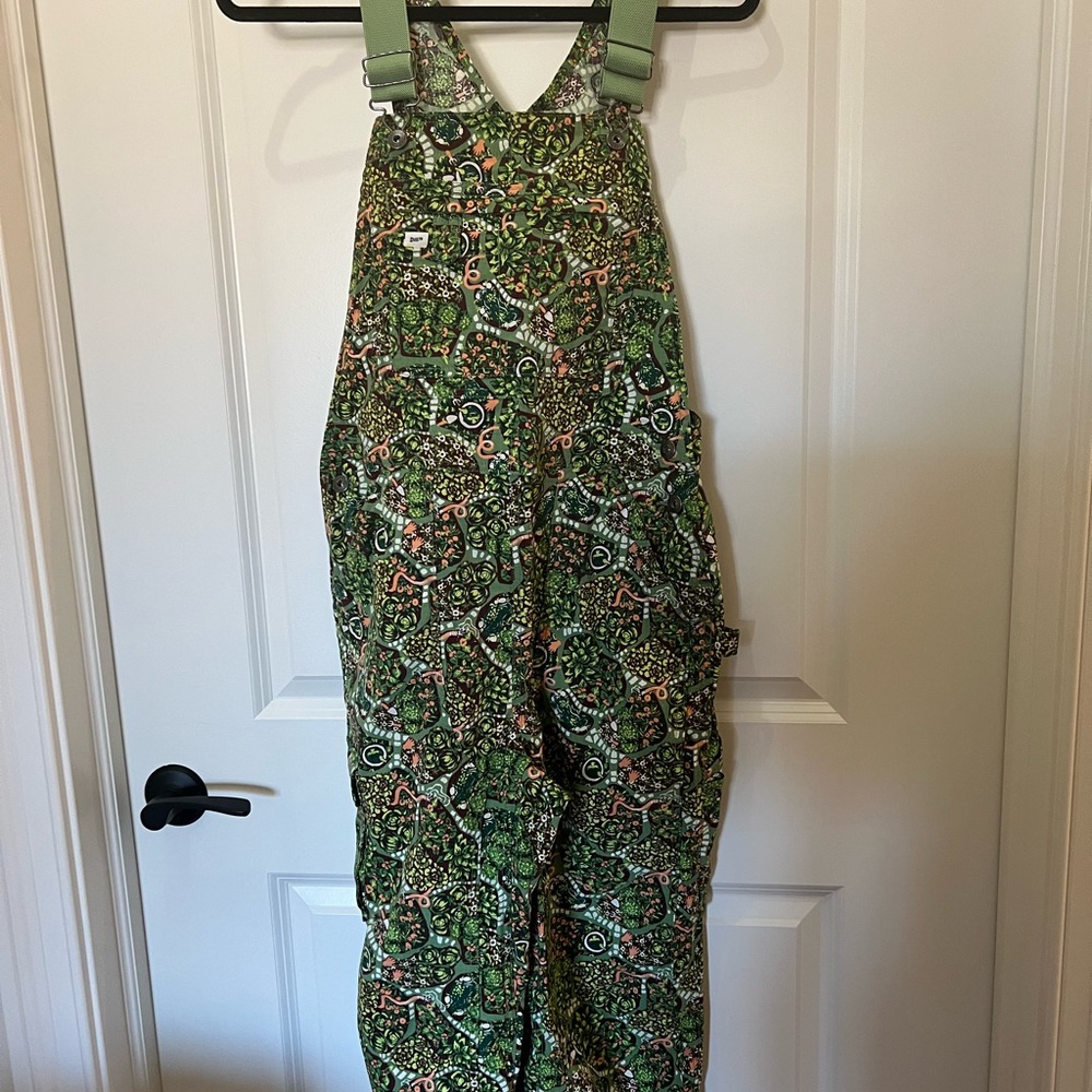 Green Patterned Women's Overalls